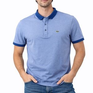 Lacoste Men's Polo in Light Blue with Navy Accents
